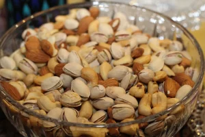 Nuts rich in prebiotic fiber supporting men’s gut health, microbiome diversity, digestion, and beneficial bacteria